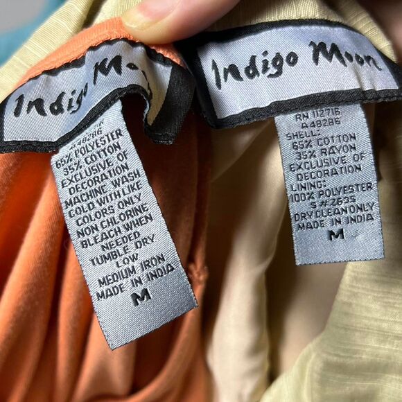 Vintage Indigo Moon Floral Art to Wear Set Size Medium floral sequins - Picture 8 of 8